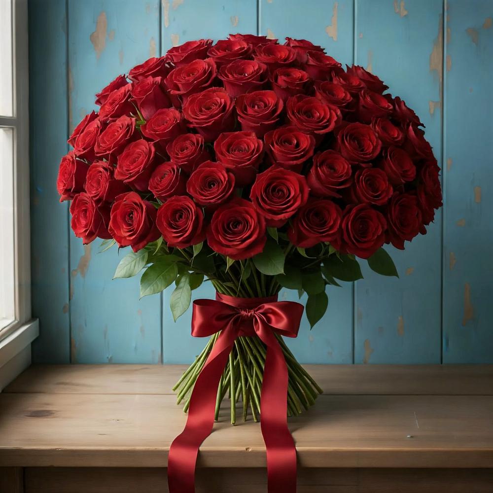 Букет Красные розы Блэк Меджик в Приютном