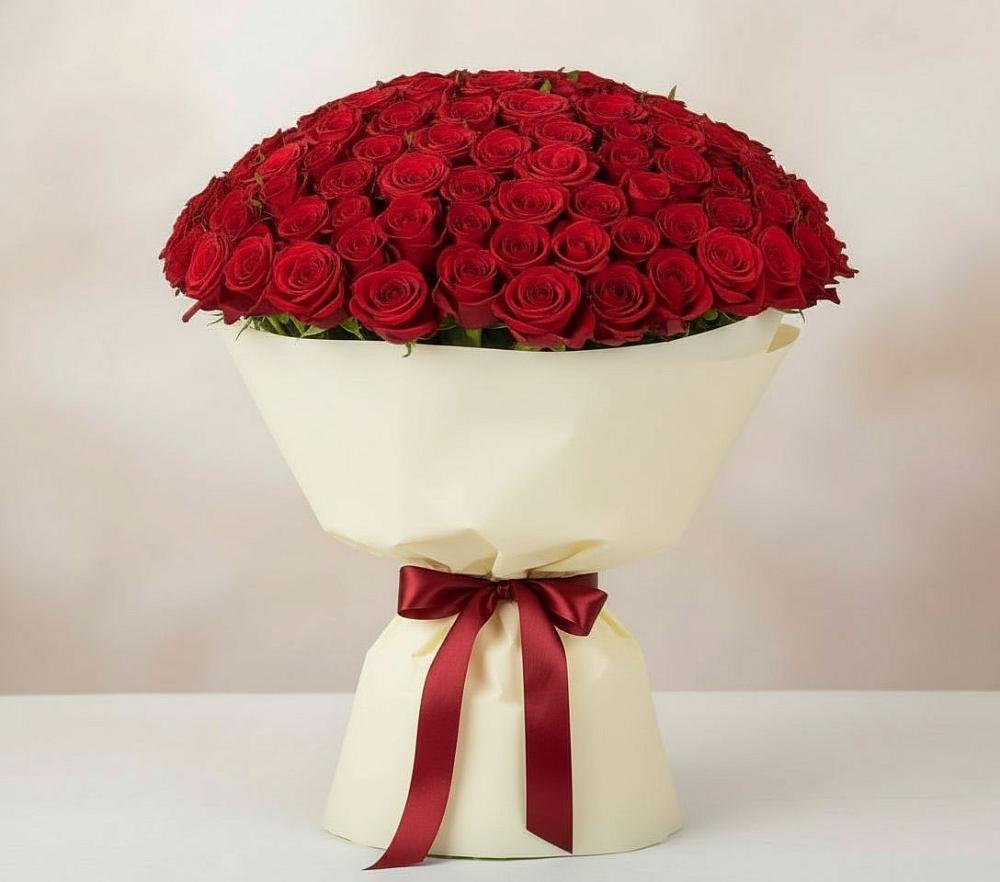 Букет 101 Красная роза Милано в Приютном