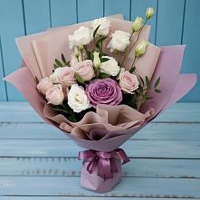 Букет цветов из:  Розы и Лизиантусы в Приютном