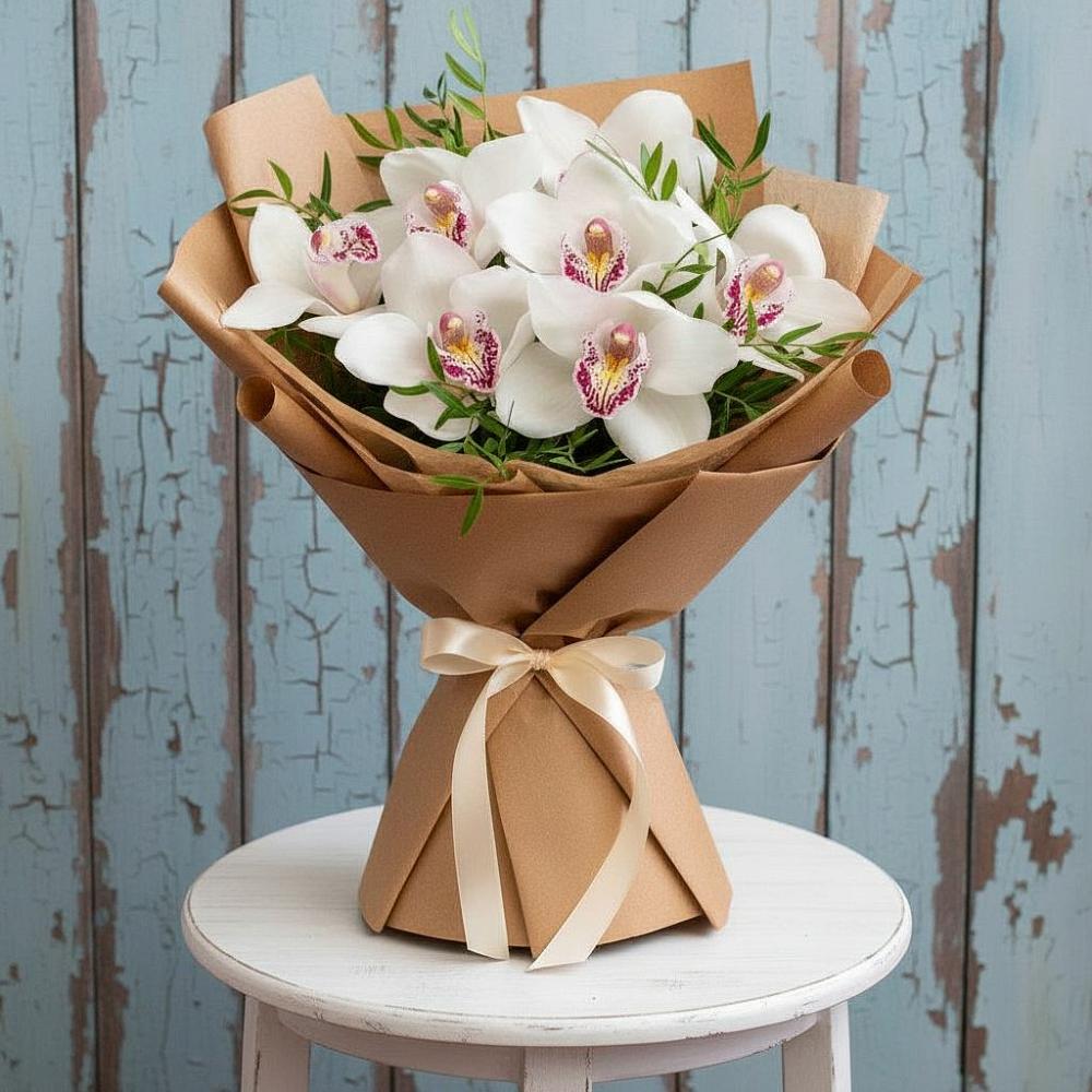 Букет цветов из: Орхидеи и Розы в Приютном