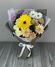 Букет цветов из:  Розы, Герберы и Хризантемы в Приютном
