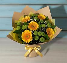 Букет цветов из:  Герберы и Хризантемы в Приютном