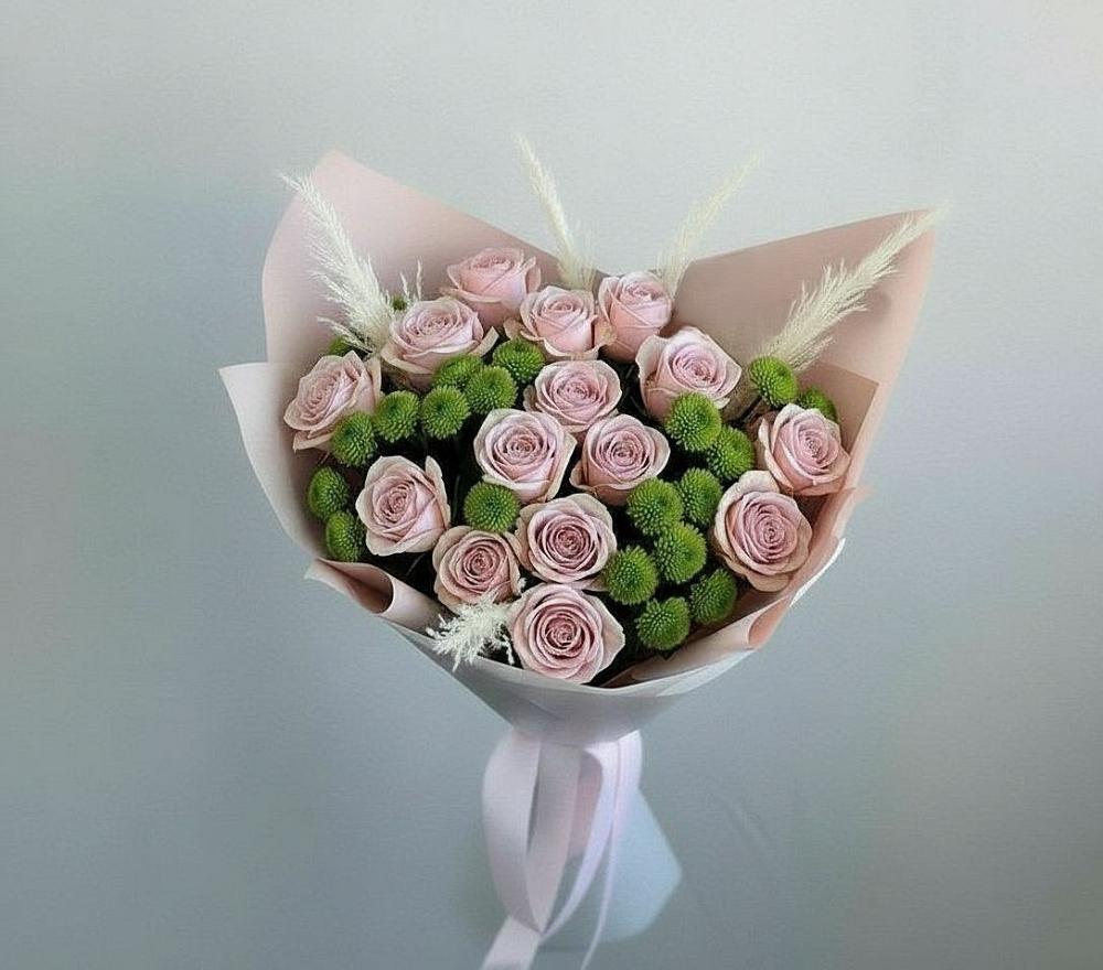 Букет цветов из: Розы и Хризантемы в Приютном