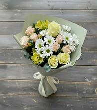 Букет цветов из:  Альстромерии, Розы и Хризантемы в Приютном